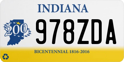 IN license plate 978ZDA