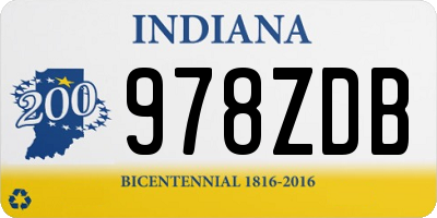 IN license plate 978ZDB