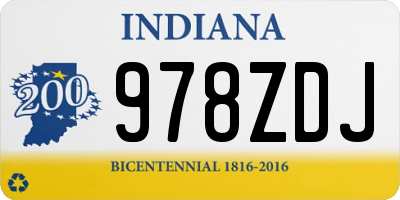 IN license plate 978ZDJ