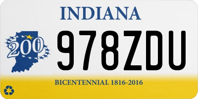 IN license plate 978ZDU