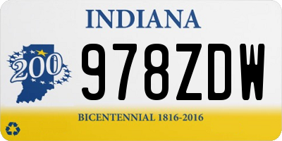 IN license plate 978ZDW