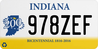 IN license plate 978ZEF
