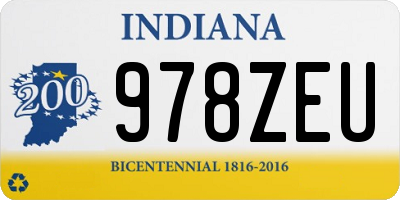 IN license plate 978ZEU