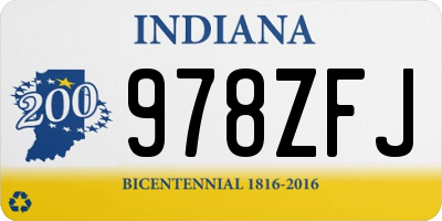 IN license plate 978ZFJ
