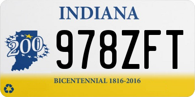 IN license plate 978ZFT