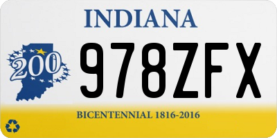 IN license plate 978ZFX