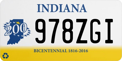 IN license plate 978ZGI