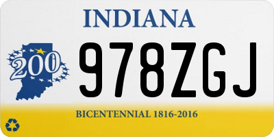 IN license plate 978ZGJ