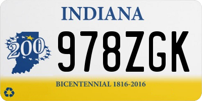 IN license plate 978ZGK
