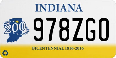 IN license plate 978ZGO
