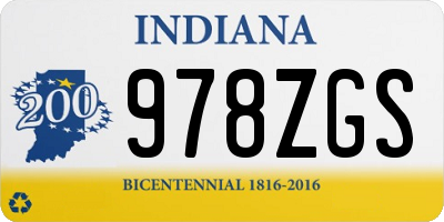 IN license plate 978ZGS