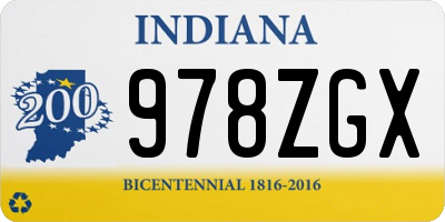 IN license plate 978ZGX