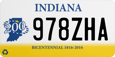 IN license plate 978ZHA