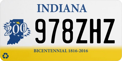 IN license plate 978ZHZ