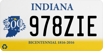 IN license plate 978ZIE
