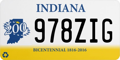IN license plate 978ZIG