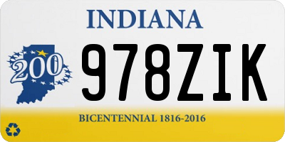 IN license plate 978ZIK