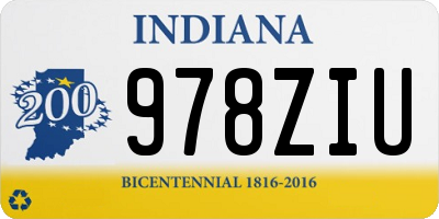 IN license plate 978ZIU