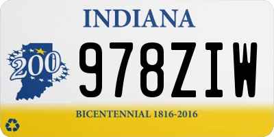 IN license plate 978ZIW