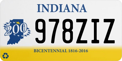 IN license plate 978ZIZ