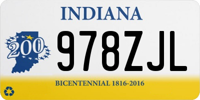 IN license plate 978ZJL