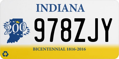 IN license plate 978ZJY