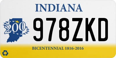 IN license plate 978ZKD