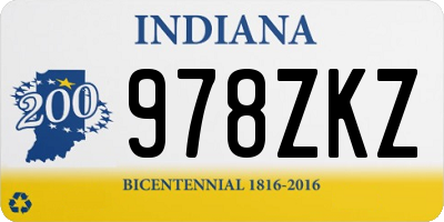 IN license plate 978ZKZ