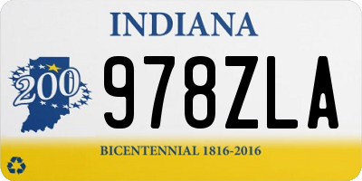 IN license plate 978ZLA