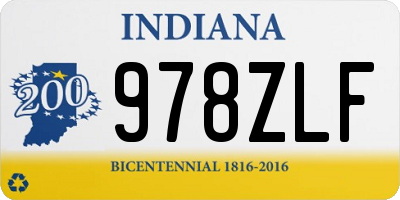 IN license plate 978ZLF