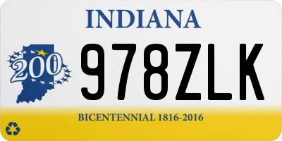 IN license plate 978ZLK