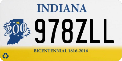 IN license plate 978ZLL