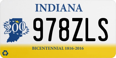 IN license plate 978ZLS