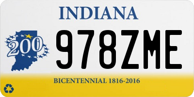 IN license plate 978ZME