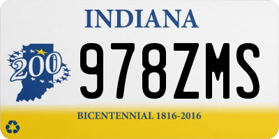 IN license plate 978ZMS