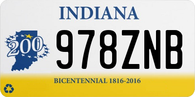 IN license plate 978ZNB