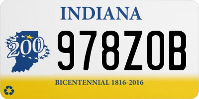 IN license plate 978ZOB