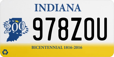 IN license plate 978ZOU