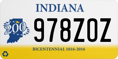 IN license plate 978ZOZ