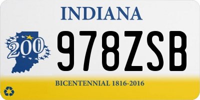 IN license plate 978ZSB