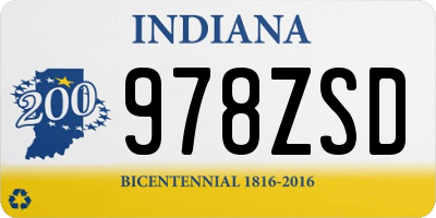 IN license plate 978ZSD