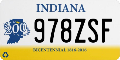 IN license plate 978ZSF