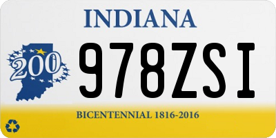 IN license plate 978ZSI