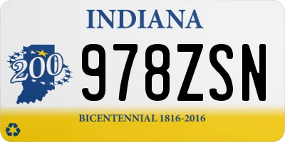 IN license plate 978ZSN