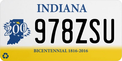 IN license plate 978ZSU