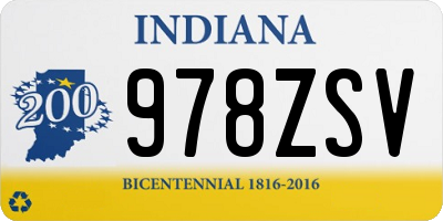 IN license plate 978ZSV