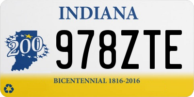 IN license plate 978ZTE