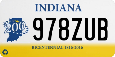 IN license plate 978ZUB