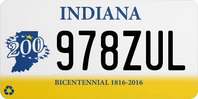 IN license plate 978ZUL