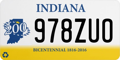 IN license plate 978ZUO